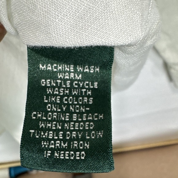 Lauren Ralph Lauren Beige 100% Linen Button Down Dress Shirt Men's XL Style - Picture 7 of 13